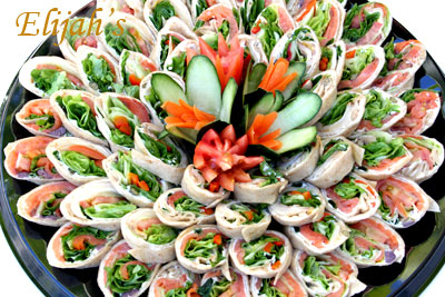 Elijah's Catering San Diego,  Assorted Sliced Wrap Ups.